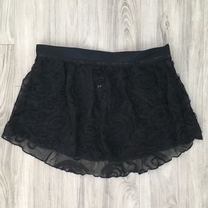 Bloch Black Floral Mesh Dance Skirt